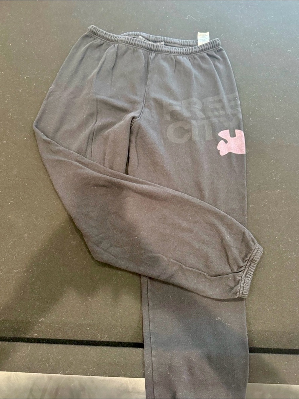 FREECITY Black Graphic Sweatpants | Size Large | Made in USA |